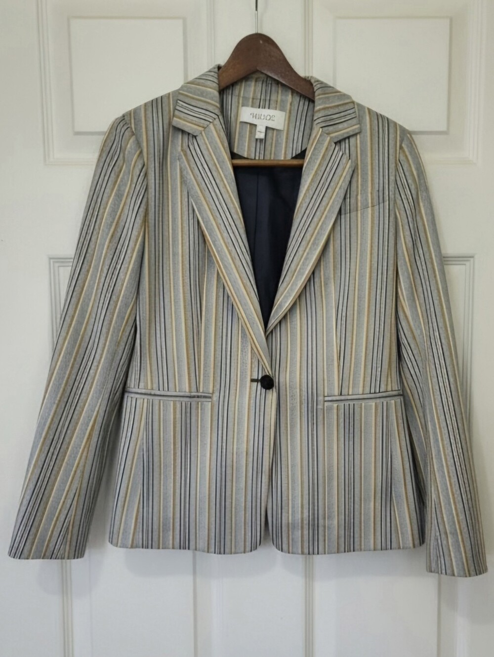 Derek Lam 10 Crosby Power Striped Single Button Blazer Jacket Size 10